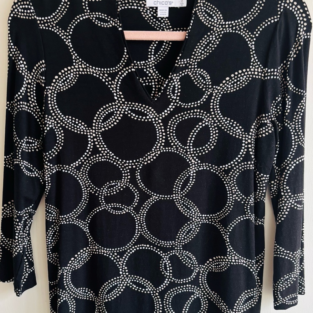 Chico's Black, White and Tan Women's Top